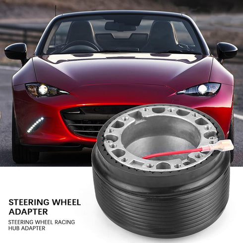Steering Wheel Adapter, 0.6inch Aluminum 6- Hole Steering Wheel Racing Hub Adapter for Mazda 323 Miata MX3 MX5 MX6...