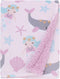 NOJO Sugar Reef Mermaid Pink, Aqua, Gray Super Soft Sherpa Baby Blanket...