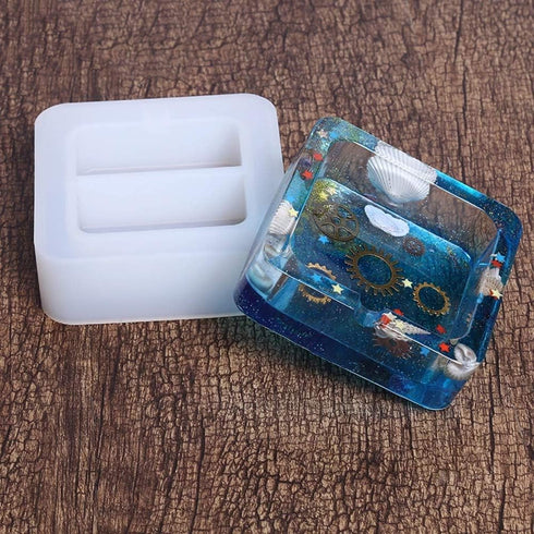 Ashtray Molds for Epoxy Resin, Resin Ashtray Molds Silicone Square and Round 2 PCS Set Easy to Demold (2 PCS Square)...