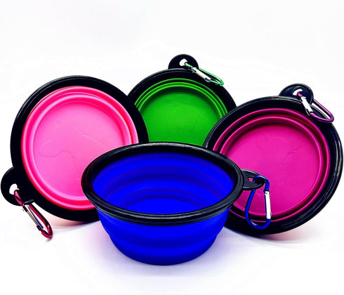 Collapsible Bowls Dog Pet Bowl, 4 Pack for Cats Dogs Travel Bowl Portable Foldable Pet Feeding Watering Dish Pet Supplies for Walking Parking Trav...
