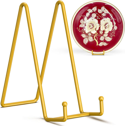 TR-LIFE 10 Inch Large Plate Stands/Holder for Display - Metal Picture Frame Holder Stand + Small Easels for Decorative Plate, Platter, Book, Plaqu...