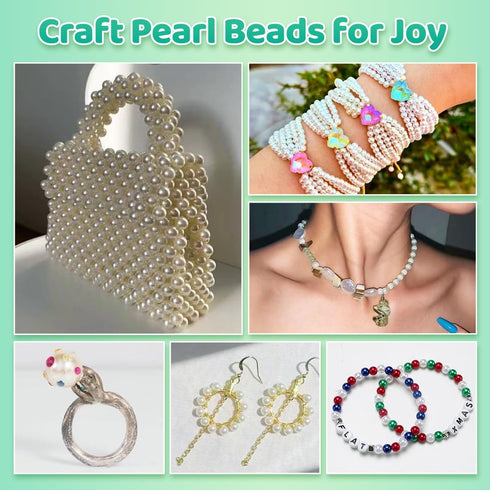 2400pcs Pearl Beads, beads, 47 Colors beads for beacelets, Multicolor Bracelet Making Kit Round beads for Jewelry Making with Elastic String, DIY ...