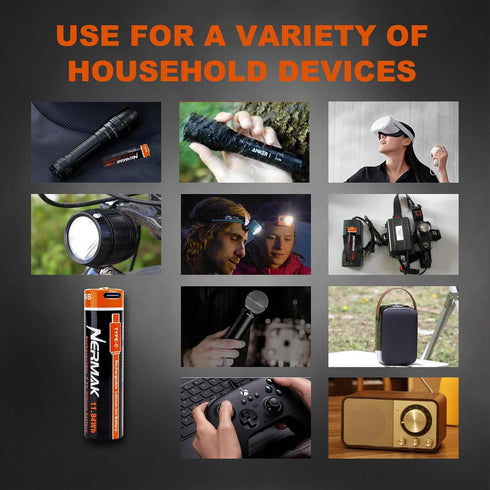 3.7V 3200mAh USB Rechargeable Lithium lon Battery for Flashlights, Headlamps, Bike Lights, Bluetooth Speaker Etc...