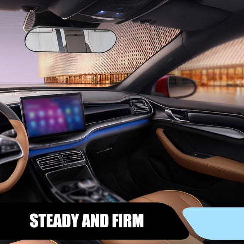 1 PC Car Interior Rearview Mirror, 8.66" x 2.55" Strong Adhesive Suction Cup HD Windshield Rear Flat Glass Mirror, Decorative Modification Accesso...