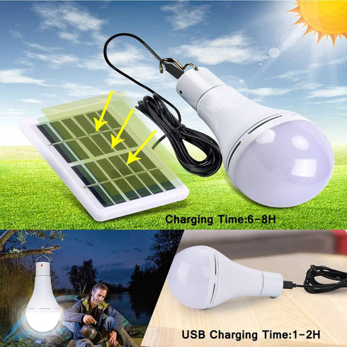 Solar Light Bulb Outdoor Rechargeable 300LM Solar Powered Light Led Bulb with Remote Timer, Lighting Sensor, 4 Lighting Mode for Chicken Coops She...