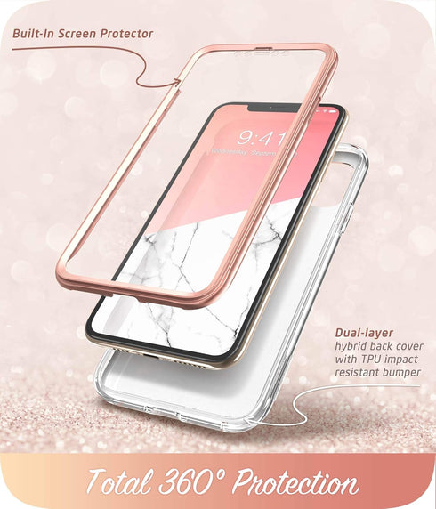 i-Blason Cosmo Series Case for iPhone 11 Pro 5.8 inch, Slim Full-Body Stylish Protective Case with Built-in Screen Protector (Marble)...