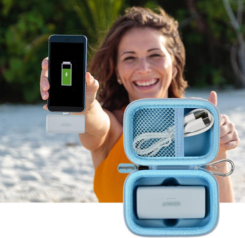 Boobowl Case Compatible with Anker Nano Portable Charger Power Bank, 5,000 Mah, with Built-in Lightning Connector, Charging Battery Pack Storage H...