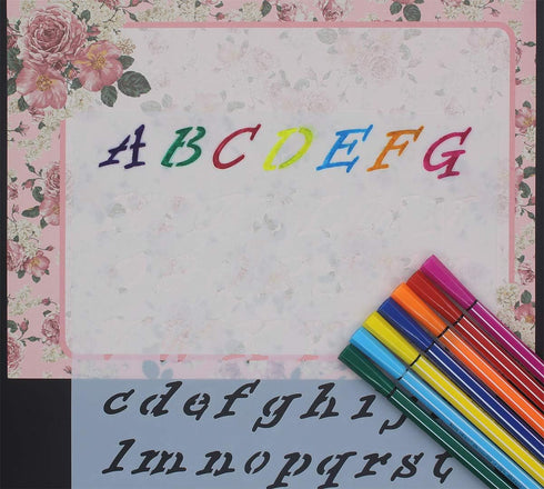 Pack of 8 Plastic Alphabet Letter Number Drawing Painting Stencils Sets for Scrapbook/DIY Painting Craft Projects?Letter Height is About 1 inch...