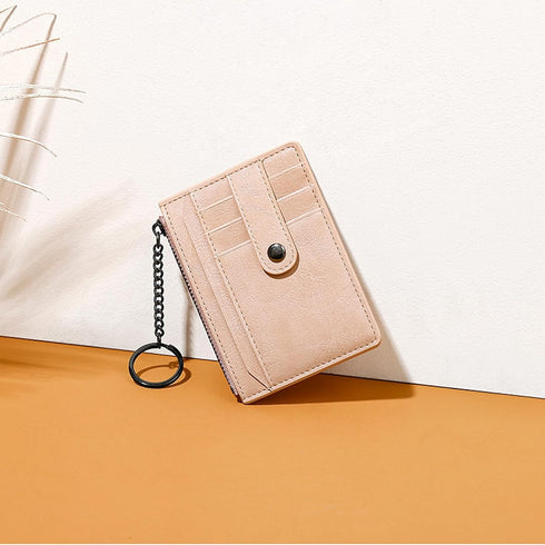 Small Wallet for Women Slim RFID Blocking Credit Card Holder Minimalist Keychain Wallet with Zipper Pocket...