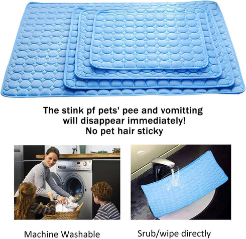 Dog Cooling Mat Pet Cooling Pads Dogs & Cats Pet Cooling Blanket for Outdoor Car Seats Beds (Blue, 28IN * 40IN)...