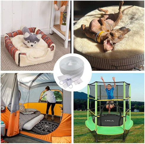 MebuZip 2PCS #10 48 Inch Heavy Duty Separating Plastic Zippers with Double Pull Tab Zipper Sliders Vislon Zippers for Sleeping Bag, Boat, Canvas, ...