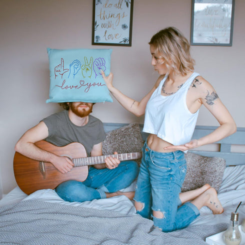 FINGERINSPIRE Love Sign Language Stencil 8.3x11.7inch Reusable Sign Language Poses Love You Painting Template DIY Craft I Love You Stencil for Pai...