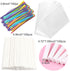 Big Size Lollipop Cake Pop Treat Bag Set Including 100pcs Parcel Bags, 100pcs Papery Treat Sticks, 100pcs Colorful Metallic Twist Ties for Making ...