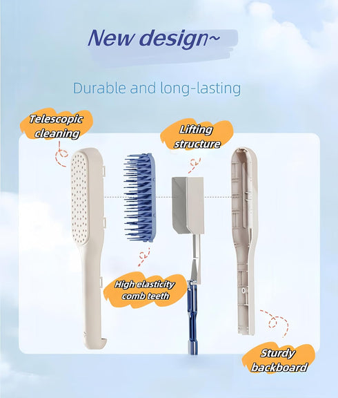 Self-Cleaning Hairbrush - Anti-Static Massage Comb with Retractable Bristles - Ergonomic Handle Hair Comb -Upgraded soft comb teeth are suitable f...