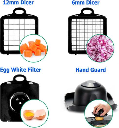 Vegetable Chopper/Cutter/Dicer-Veggie Chopper/Slicer-Onion Chopper-Salad Chopper-Food Chopper With Container (13 in1 Black)...