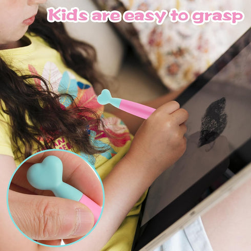 Kid Friendly Stylus Pens for Touch Screens, 2 Pcs Stylus Pens for Children Tablet Stylus Pen Anti Slip Easy Grip Universal Touch Safe Compatible w...