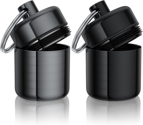 Ear Plug Carrying Case Keychain(2 Pack), Small Waterproof Metal Earplug Case Ear Plug Holder Container Great for Earplugs, Pills Case Pill Box and...