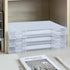 Marte Vanci Plastic Storage Box with Lid Portable A4 File Box with Handle Clear Project Case Bin A4 Letter Paper Document Organizer Storage Contai...