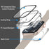 2 Pack Waterproof Case for Apple Watch Series 9 8 7 45mm Screen Protector, 2 in 1 Full Protective 9H Glass Face Cover Front & Back Hard PC Bumper ...