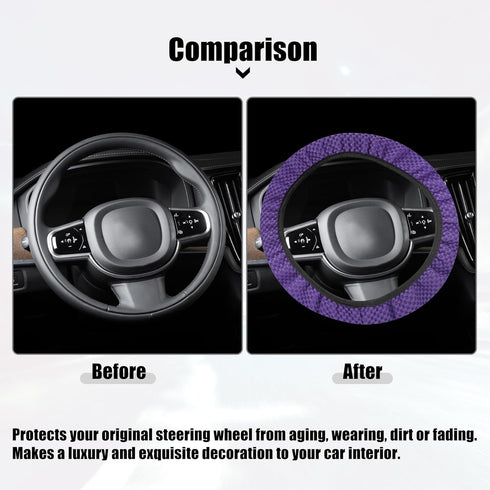 X AUTOHAUX Steering Wheel Cover Universal Elastic Stretch Antislip Breathable Microfiber Ice Silk Interior Trim Wheel Protector for Car Truck SUV ...