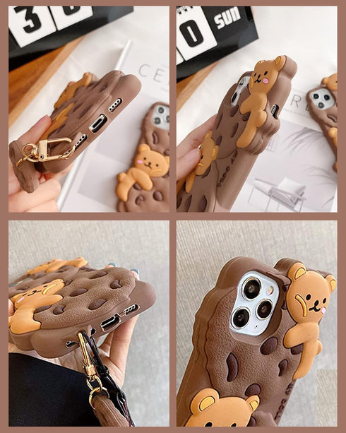 SGVAHY Phone Case for iPhone 13 Case Cute iPhone Case with Strap Lanyard Keychain Kawaii Phone Cases Funny Soft Silicone Shockproof Protective iPh...