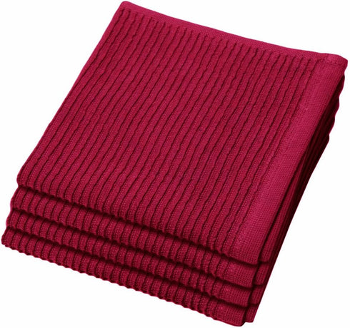 Now Designs Ripple Kitchen Dishcloth, Set of 4, Carmine Red...