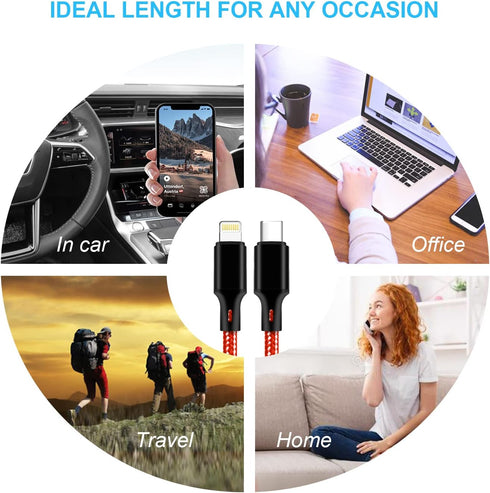 cugunu USB C to Lightning Cable 5 Pack 3/3/6/6/10FT iPhone Charger Apple MFi Certified Power Delivery Fast Charging Cord Compatible with iPhone 14...