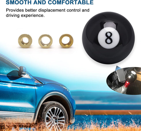 Shift Knob Manual Gear,Round Ball Shift Knob Acrylic Gear Shift Knob,Universal Shifter Knob with 3 Adapter,Fit for Manual Car (Black 8)...