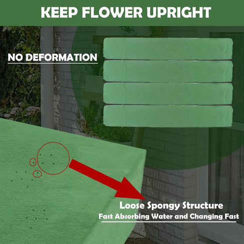 Dry & Wet Floral Foam Bricks, 15.7 x 11.8’’ Large Green Styrofoam Foam Blocks for Fresh Artificial Flowers Arrangements Wedding Florist Supplies A...