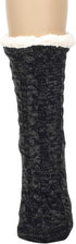 Elanze Designs Simple Knit Womens One Size Plush Lined Non Skid Indoor Slipper Socks...