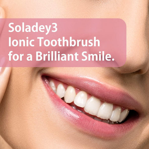 3 Ionic Toothbrush, Solar Panels and TiO2 Semiconductor, 3 Row Honeycomb Bristle Red, You can Brush Without Toothpaste...