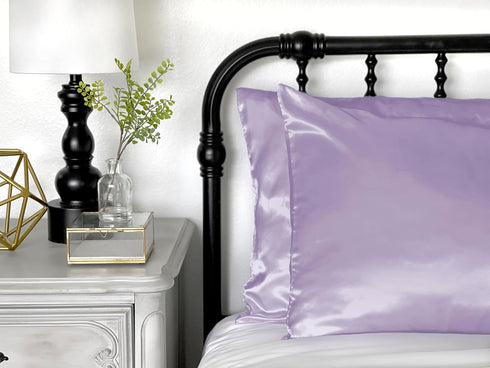 Morning Glamour Satin Pillowcases for Hair & Skin, Similar to Silk, Standard/Queen Size Set of 2, Cooling Pillow Case with Envelope Closure, Gifts...