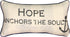 Manual Woodworkers & Weavers Inspirational Throw Pillow, 17 x 9, Hope Anchors The Soul...