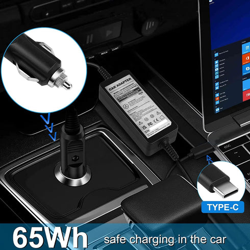 TREE.NB 65W 61W 45W USB C PD DC Vehicle Car Adapter Charger for Dell XPS 13 12 Lenovo HP Spectre 1013 G3 ASUS ZenBook Acer Samsung Type C...