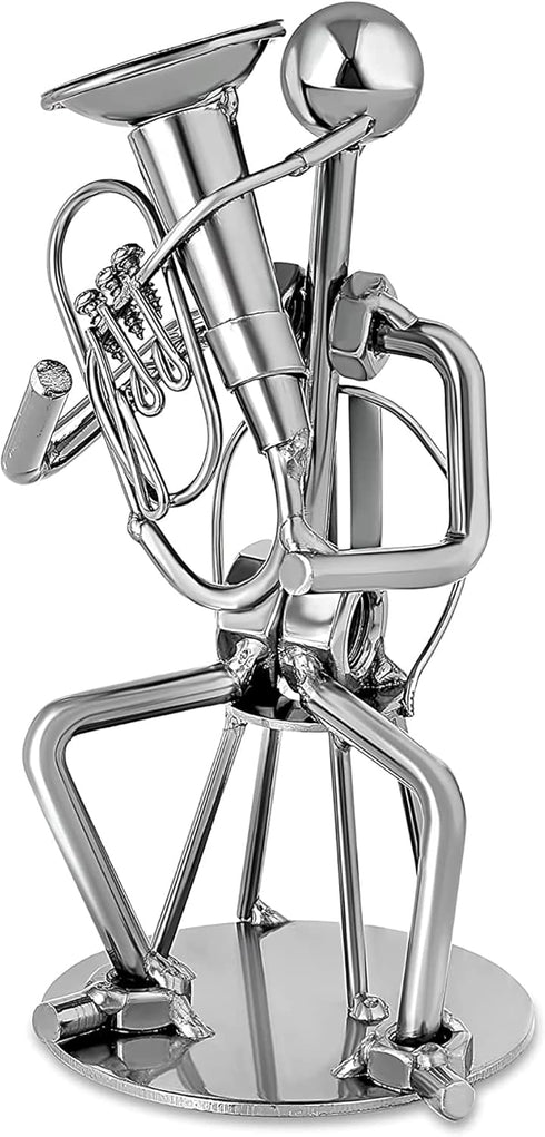Broadway Gift Silvertone Tuba Player 6 inch Table Top Figurine...