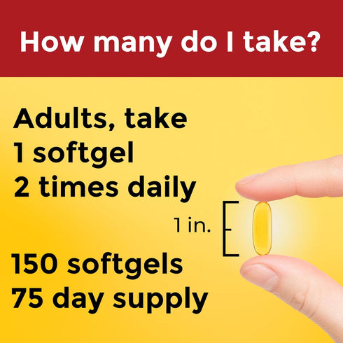 Nature Made Triple Omega 3 6 9, Flaxseed, Safflower, & Olive Oils, Healthy Heart Support, Fish Free Omega 3 Supplement, 150 Softgels, 75 Day Suppl...