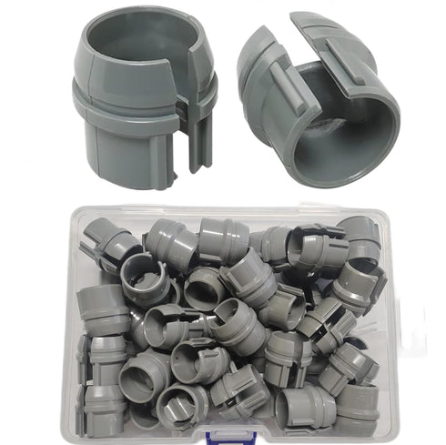 50pcs 1/2 Inch Non-Metallic Cable Connector - Snap Style Installation - Labor Saving, for Confined Areas - Single Cable 14/2-10/3 - Two Cables 14/...