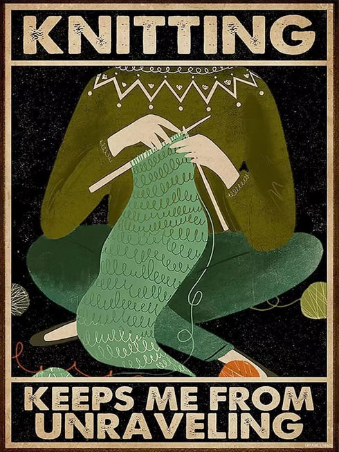 Knitting Woolen Yarn Poster Diamond Painting Kit for Adult, Knitting Scarf Diamond Art, Full Round Drill Kits Cross Stitch Mosaic Art for Adults R...