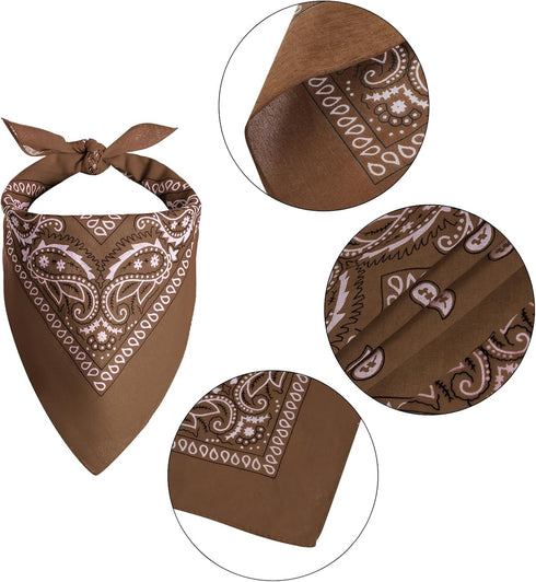 Dog Cowboy Hat Dog Cowboy Costume for Small Pet Dogs Cat Cowboy Hat with Bandana Scarf Set Party Accessories (Brown)...