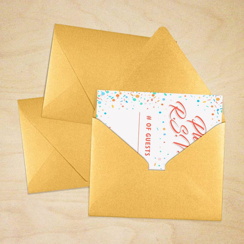LUXPaper A2 Contour Flap Invitation Envelopes | 4 3/8" x 5 3/4" | Gold Metallic | 80lb. Text | 50 Qty...