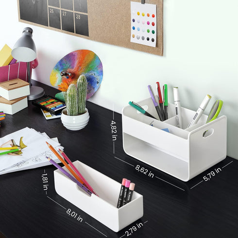 ARTEZA Small Desk Organizer with Drawer – Portable Dresser & Desk Caddy with Desktop Pen Holder – Office Desk Accessories – Lightweight Classroom ...