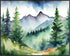 Posterizer 1 pcs- mountains and trees beautiful landscape nature 5-Landscape & Nature Art-Floral Botanical Art- Decor for Home & Office- unframed ...
