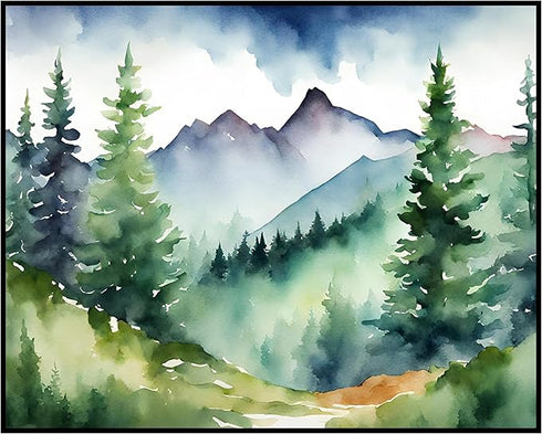 Posterizer 1 pcs- mountains and trees beautiful landscape nature 5-Landscape & Nature Art-Floral Botanical Art- Decor for Home & Office- unframed ...