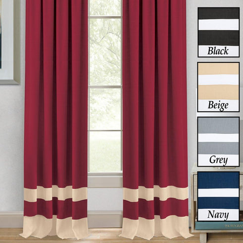 Collections Etc Darcy Two-Tone Rod Pocket Window Curtain Panel, Black, 52"X84"...