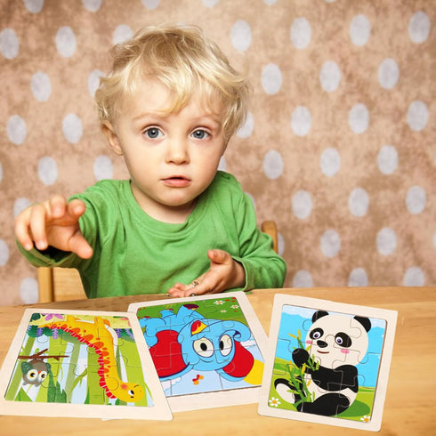 Wooden Puzzles for Toddlers 2-5 Years Old(Set of 6), Preschool Educational and Learning Animal Jigsaw Puzzle Toy Gift Set for Boys and Girls...