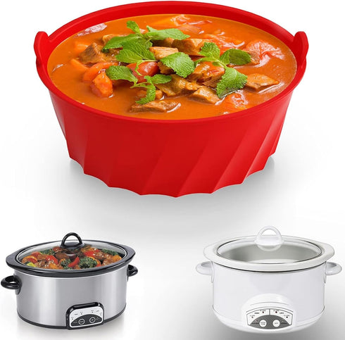 Leakproof & Reusable Slow Cooker Liners - Fits 6&7 Quart Round Crock-Pot - Dishwasher Safe Cooking Liner for Easy Cleanup...