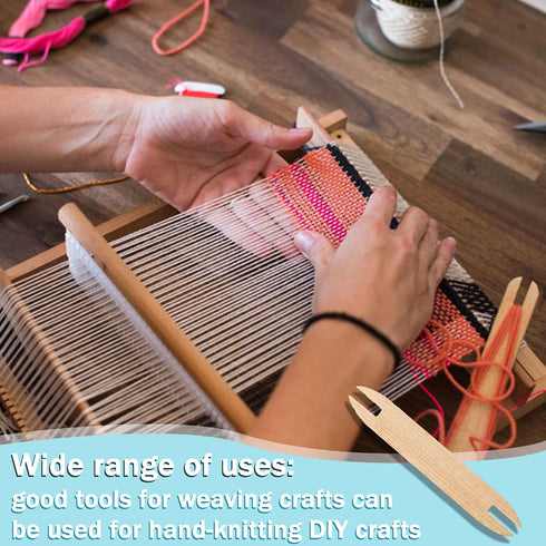Wood Weaving Tools Set, with Crochet Needle and Comb Wooden Shuttles Stick for Inkle Loom Knitted DIY Craft Supplies...