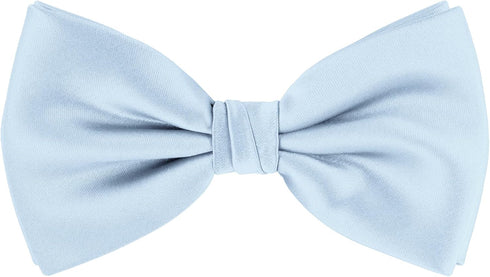 TIE G 5pcs Tie Set in WHITE OR BLACK GIFT BOX: Solid Color Necktie, Satin Bow Tie, Pocket Square, Lapel, Cuff Links...