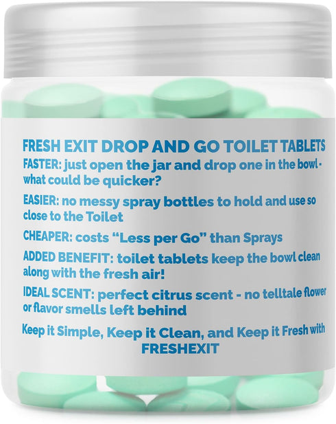 FreshExit Toilet Tablets – Replaces Toilet Sprays -Just Drop One In and Go - Leaves a Clean Bowl and Fresh Citrus Scent – a Better Alternative to ...