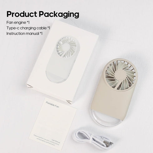 Rican Handheld Mini Fan with Bracket, Powerful Small Personal Portable Fan, 4 Speed Adjustable USB Rechargeable Cooling Fan, Lash Fan for Girls Wo...